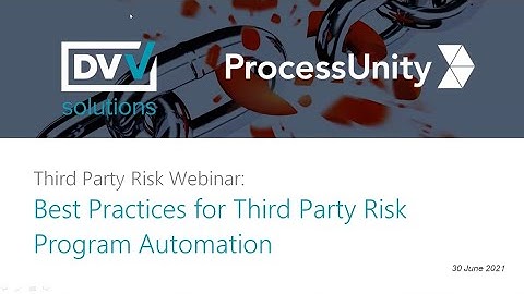 Best Practices in Third Party Risk Program Automation 30/06/21