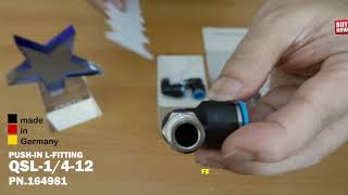 FESTO PUSH-IN L-FITTING QSL-1/4-12 PN.164981