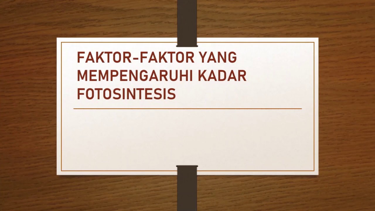 Kssm Biologi T5 Bab 2 Faktor2 Yang Mempengaruhi Kadar Fotosintesis Youtube