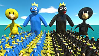 Rainbow Friends Yellow Team + Blue Team vs Shadow Itself - Animal Revolt Battle Simulator