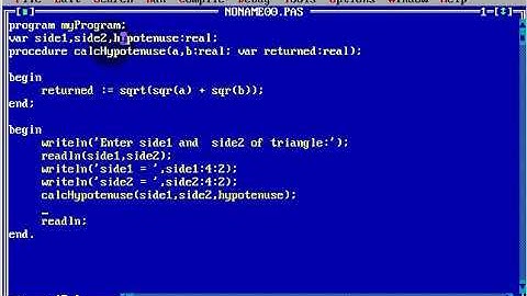 Turbo Pascal Programming  #40 Procedure Calculating Hypotenuse