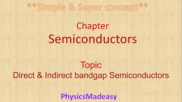 Direct and Indirect bandgap semiconductors