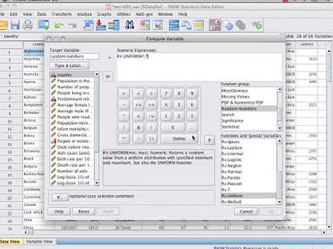 SPSS Video   6 Generating Random Numbers