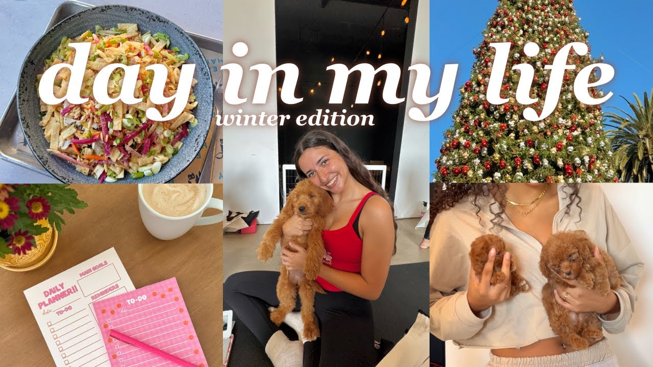 Зимний день в моей жизни! Йога для щенков, распаковка подарков, смузи, мелочи для бизнеса | Vlogm...