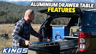Adventure Kings Shorty Aluminium Drawer Table Features