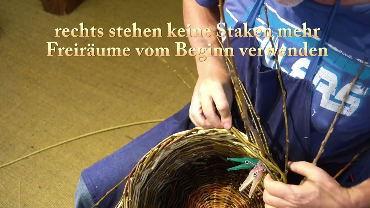 Korbmacher Tennenbronn Den Rand/Zuschlag eines Korbes flechten