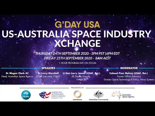 Svag hjørne Optimal G'Day USA: US-Australia Space Industry XChange - YouTube