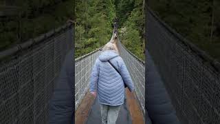 Capilano Suspension Bridge, NO HANDS ON THE HANDRAILS, Vancouver, Canada, 8th May 2022