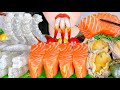 ASMR RAW SHRIMP, SALMON, ABALONE *KOREAN RAW SEAFOOD MARKET* (NO TALKING) EATING SOUNDS MUKBANG 먹방