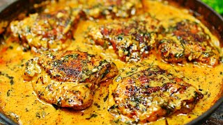 Creamy Garlic Chicken Recipe - Easy Baked Chicken in Creamy Garlic Sauce image