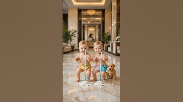 “Cutest Twins Cleaning With Puppy 🧹😂 |