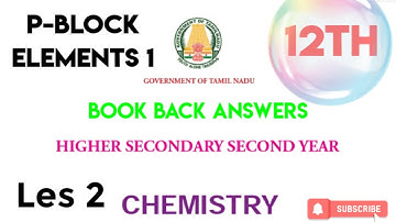 12th Chemistry P-Block elements 1 Book Back Answers TN tamil