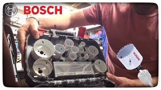 Using the Bosch Progressor Hole Saws and the Quick Release Power Change System - Electrician Matt