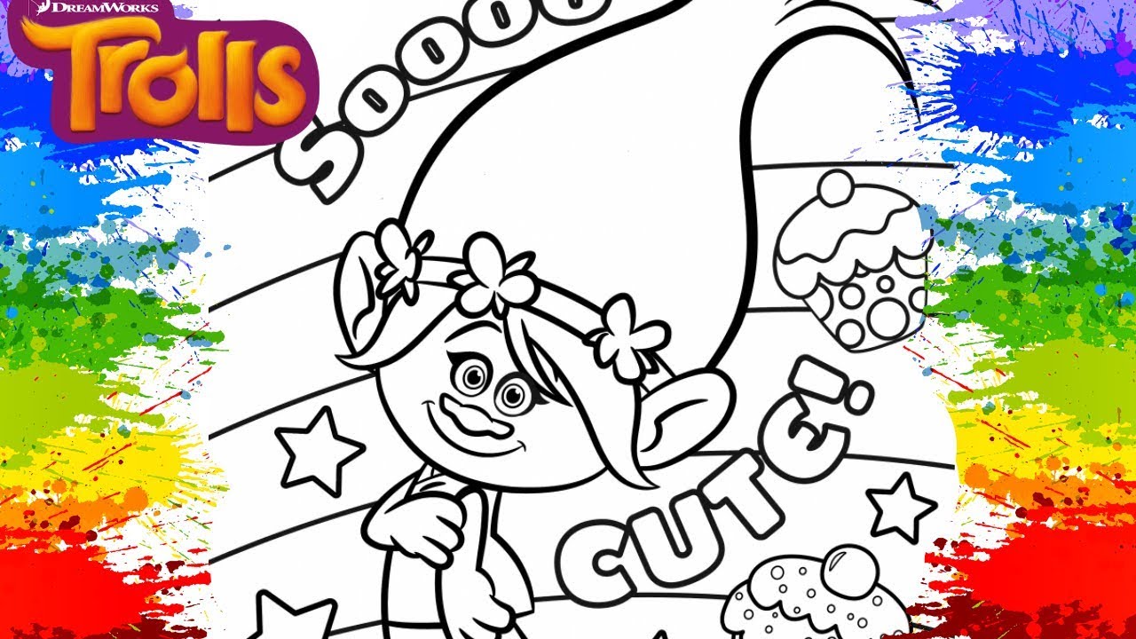 Como pintar Desenhos filme Trolls Bridget para crianças para colorir Poppy  Trolls for kids infantil 