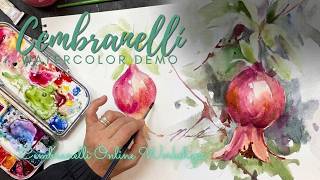Pomegranate, Watercolor Demo