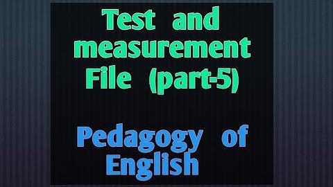 Test and measurement record for B.ed in English|pedagogy of English|B.Ed English|English medium|