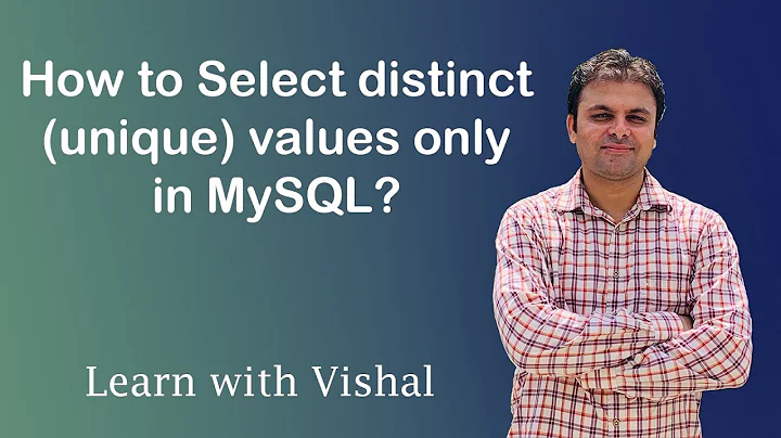 Select distinct (unique) values from a column in MySQL | DISTINCT | MySQL | Learn with Vishal