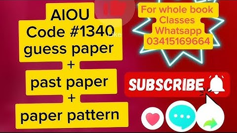AIOU guess paper/past paper spring 2023 code 1340
