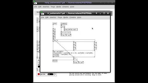 PDida (Pure Data) help patch: Melody Generation/Harmony Construction/Rhythmic Patterns - automata