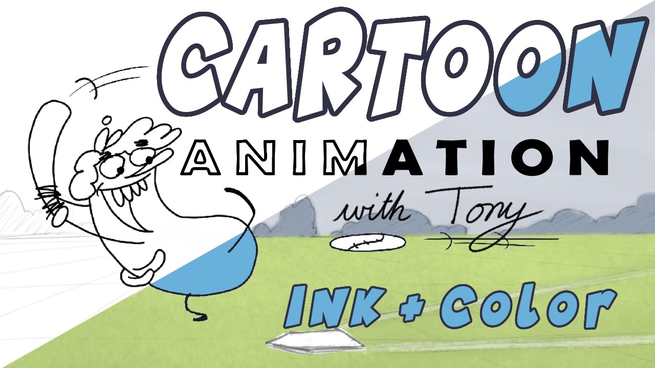 Мультфильм с Тони | 04. Обводка и раскраска бейсбольного удара
