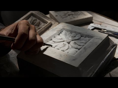 Carving a Rosette Flower in Stone | Sculpture time-lapse