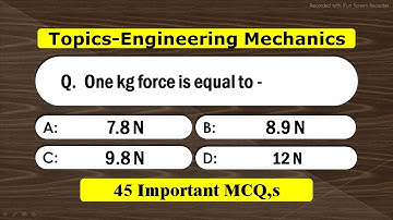 Engineering Mechanics Objective Question And Answers | MCQ