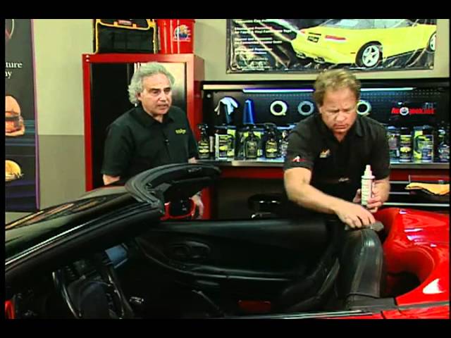 Cleaning and Protecting Leather Car Seats - Autogeek's What's in the Garage? TV Show class=