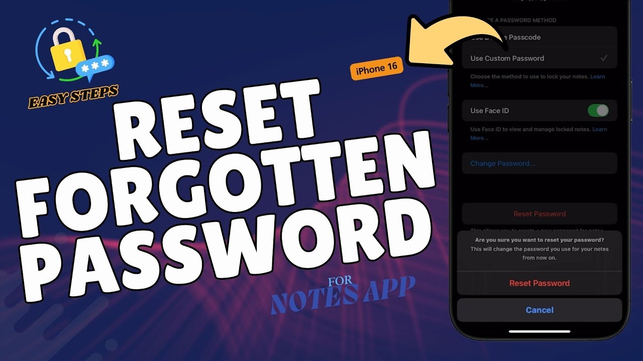 How to Reset Forgotten Password for Notes App on iPhone 16