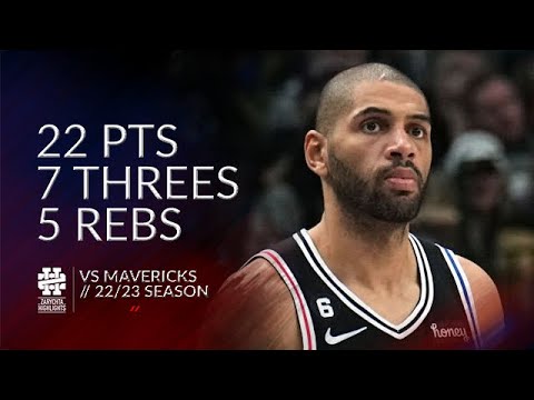 Nicolas Batum 22 pts 7 threes 5 rebs vs Mavericks 22/23 season