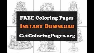 Printable cake coloring pages