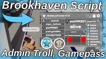 Roblox Brookhaven Script | Rochips | Unlock Gamepass, Troll Admin | Arceus X, Fluxus, Delta