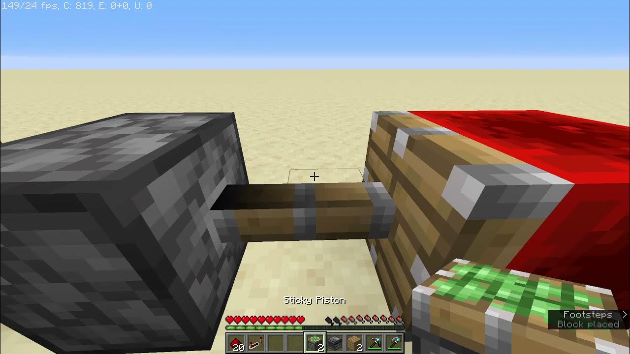 How to make 2 by 2 piston door activated by redstone torch YouTube