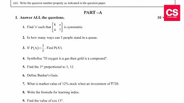 2nd PUC Basic Maths 2022 Final Examination Question Paper For Practice-Class Series