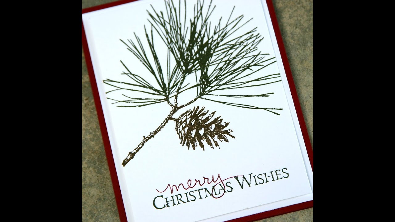 Stampin' Up Christmas Card using Ornamental Pine - YouTube