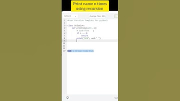 Print name n times using recursion in python || #recursion #problemsolving #gfg #python ||