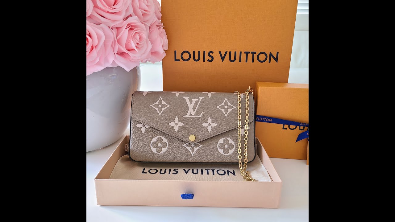 Louis Vuitton Felicie Pochette Bicolor Monogram Empreinte Giant Neutral