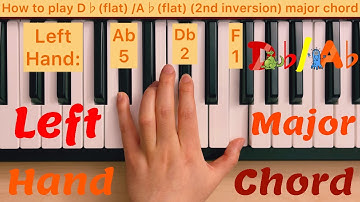 Piano Lesson 127: How to play D♭ (flat) / A♭ (flat) (2nd inversion) major chord left hand tutorial