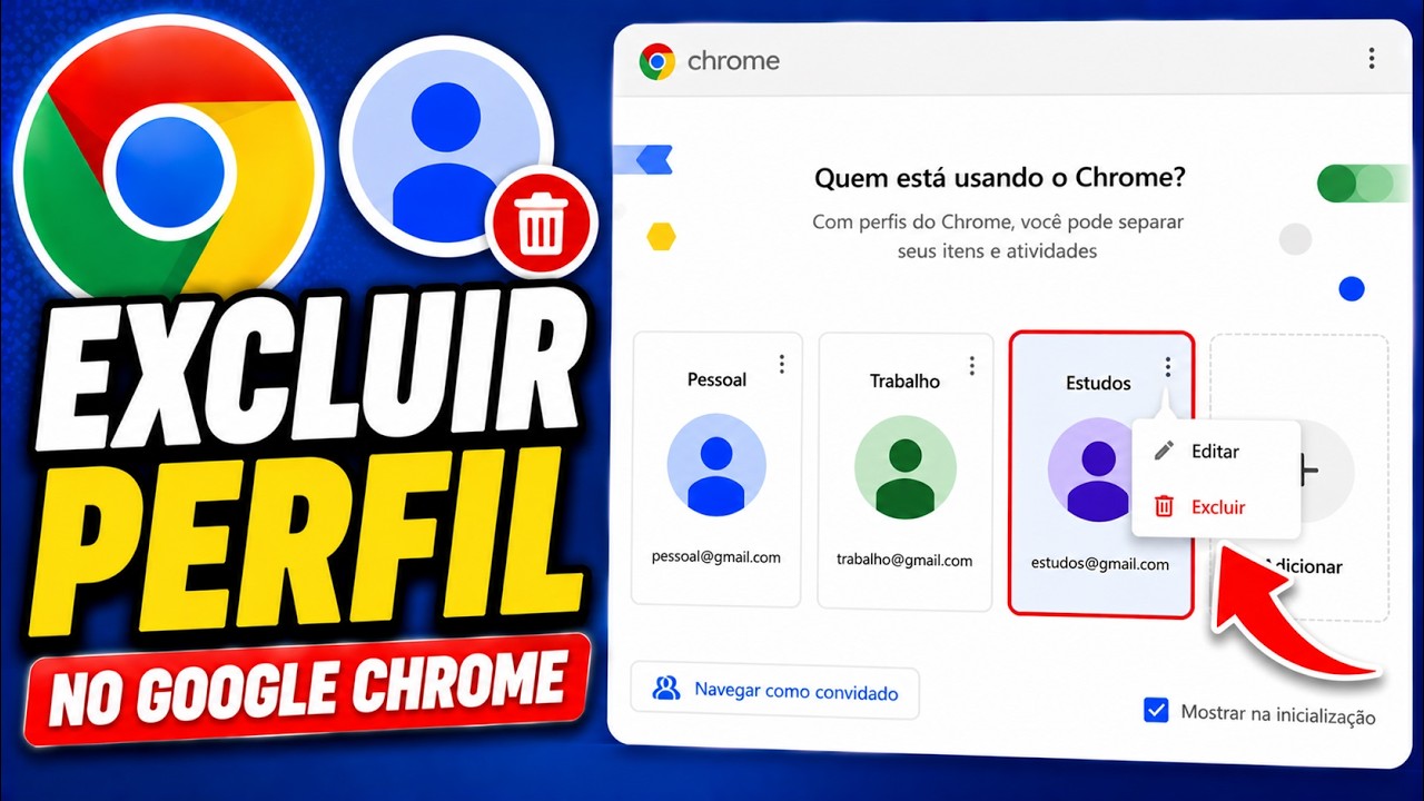 Thumbnail do vídeo Tecnoflavio: Como excluir um perfil do Google Chrome no Windows 11