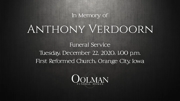 Anthony Verdoorn Funeral Service