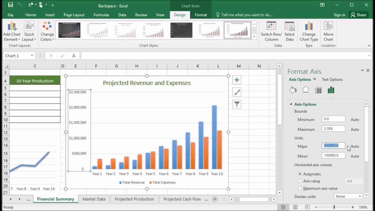 420 how to change the scale of vertical axis in excel 2016 youtube line chart data visualization