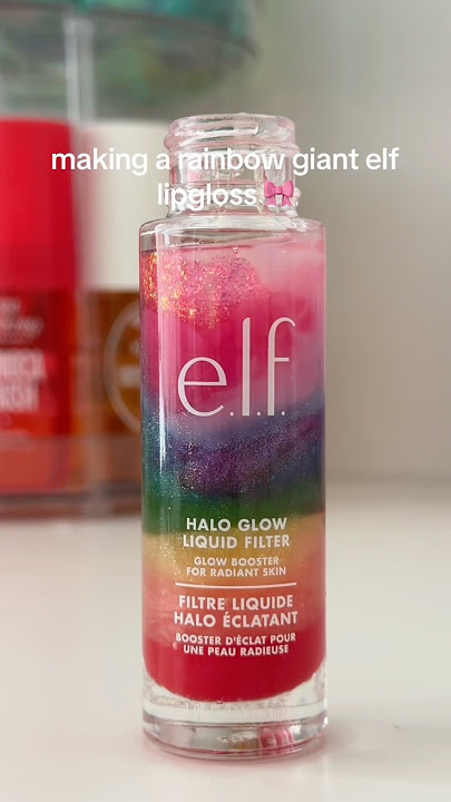 MAKING A GIANT ELF RAINBOW LIPGLOSS 🌈🎀🦄 #diy #elflipgloss #lipgloss