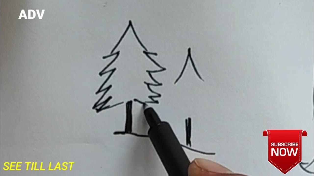 How to Draw Tamarisk Tree Easy with Marker Tamarisk tree drawing step