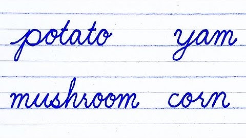 How to write vegetables name in English cursive writing | Cursive handwriting practice | words