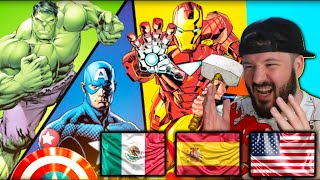 LOS VENGADORES DOBLAJE LATINO VS ESPAÑOL VS INGLÉS ⚡  🇪🇸ESPAÑOL REACCIONA a VENGADORES ⚡