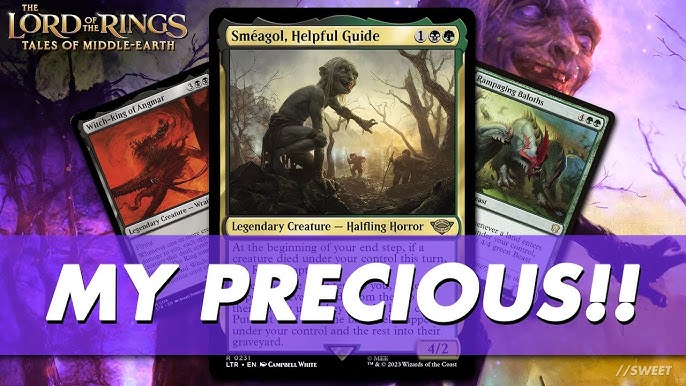 LOTR MTG Showcase Gollum Cards: Gollum Patient Plotter + Smeagol Helpful  Guide