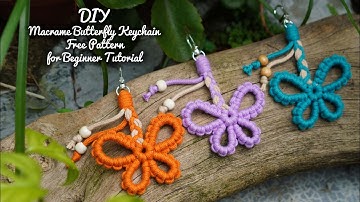 Easy DIY Macrame Butterfly Keychain | Free Pattern for Beginner | Step by Step Tutorial by LIT decor