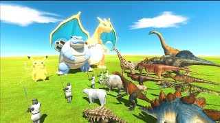 ポケモン軍団とvsすべての恐竜や生き物を戦わせてみた！ アニマルレボルトバトルシミュレーター