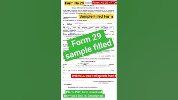 Rto form 29 and 30 sample filled #form29 #formula1 #rc #rctransfer