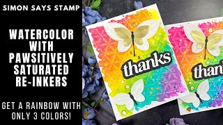 Rainbow of Watercolor with 3 ReInkers | Simon Says Stamp