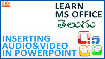 Learn Ms Office || Inserting Audio & Video In Powerpoint (Telugu) || Digi Teacher
